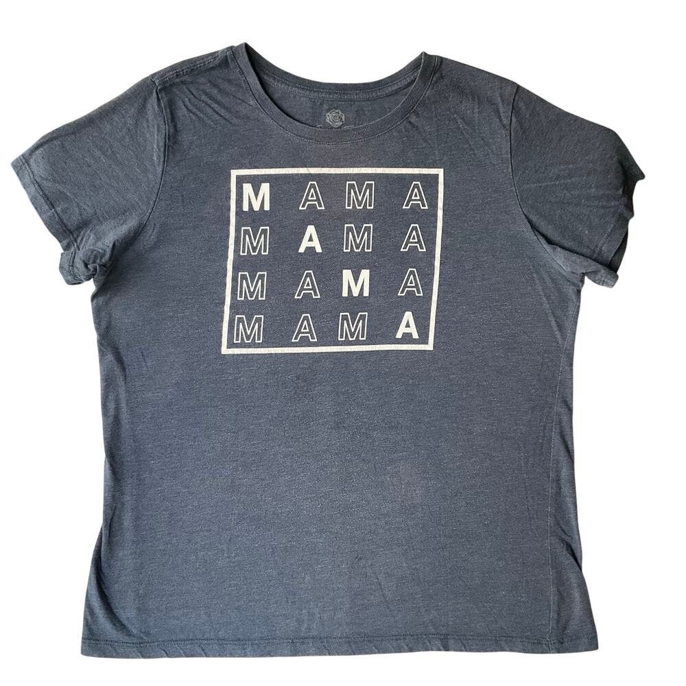 Positive Tees Girl’s Short Sleeve T-shirt Size L (12/14), Blue, Mama Mama